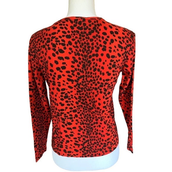 Victoria's Secret Women's Cardigan Top Sz XS Leopard Print Red Black Lightweight - Picture 5 of 8